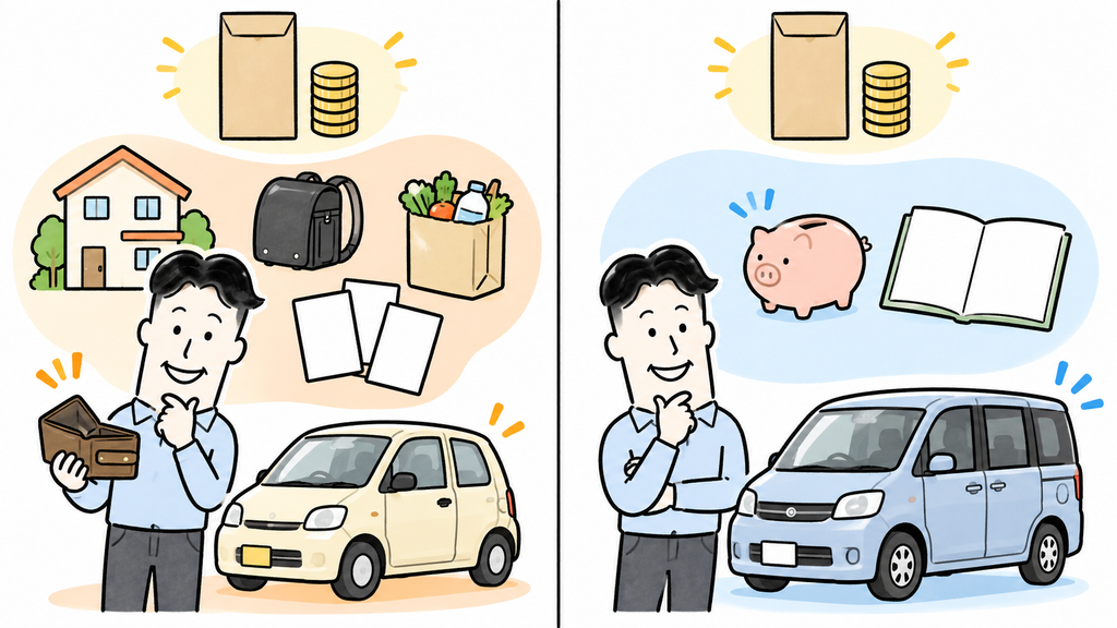 同じ世帯年収でも住宅費や教育費によって車予算が変わる比較