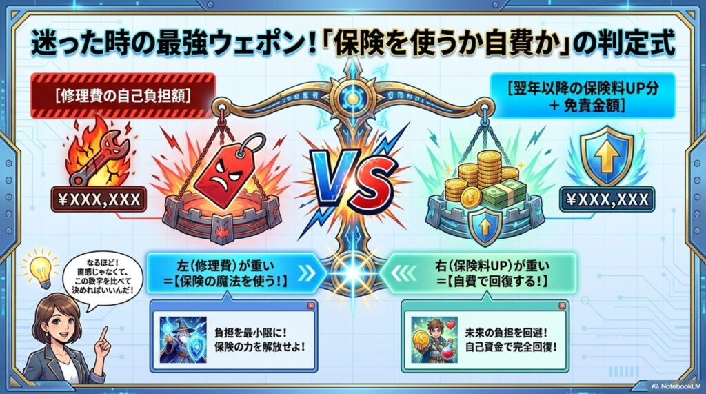 保険の選択を示す対決