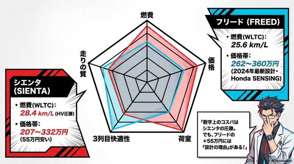 シエンタ、フリード比較