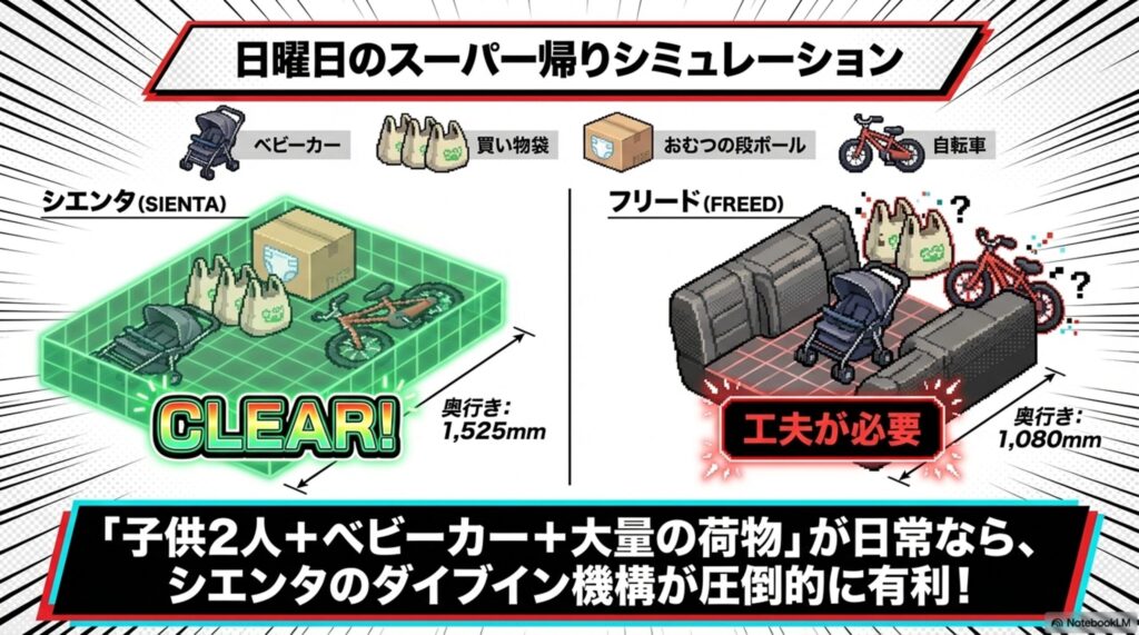 日曜日のスーパー帰りシミュレーション