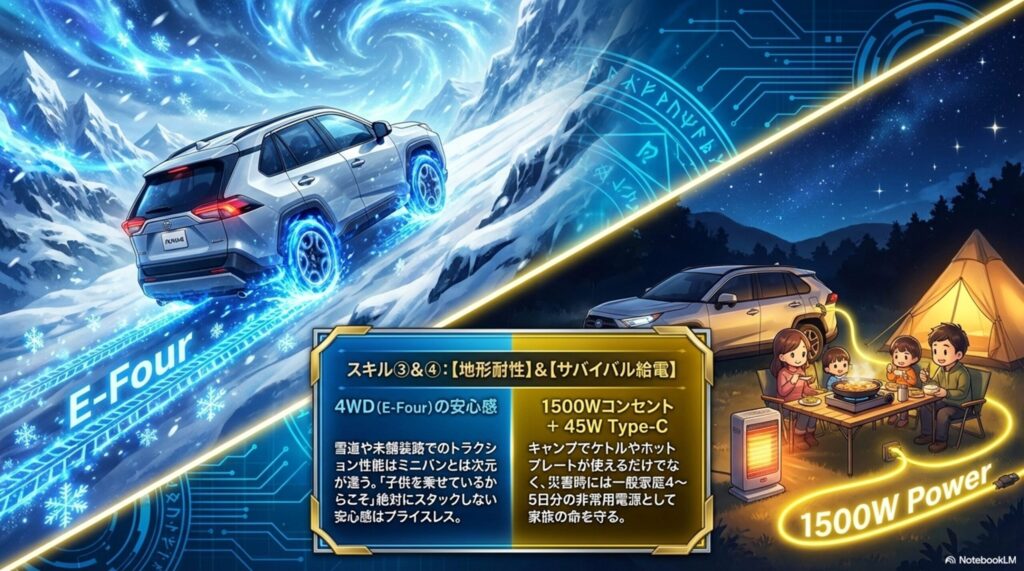 ４WDと給電コンセントは強み