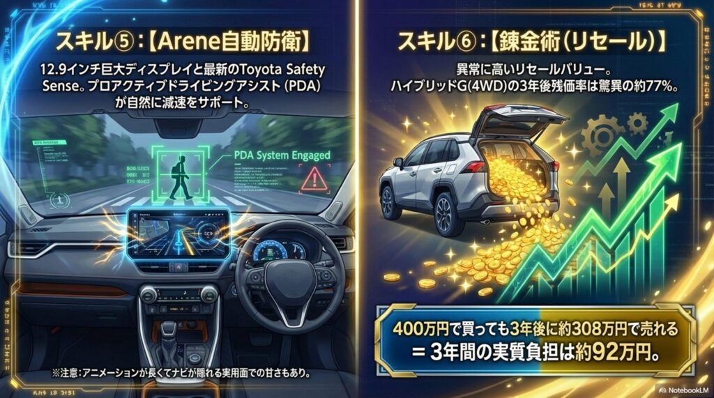 ドライビングサポートとリセールバリューが高い。