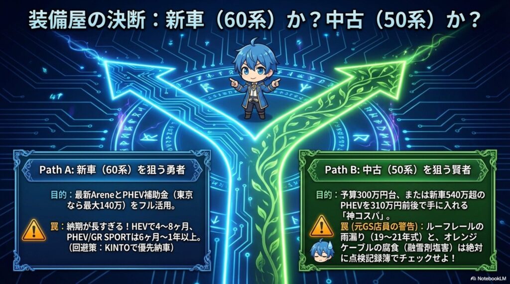 ６０系か５０系どっちが良いかまとめてある