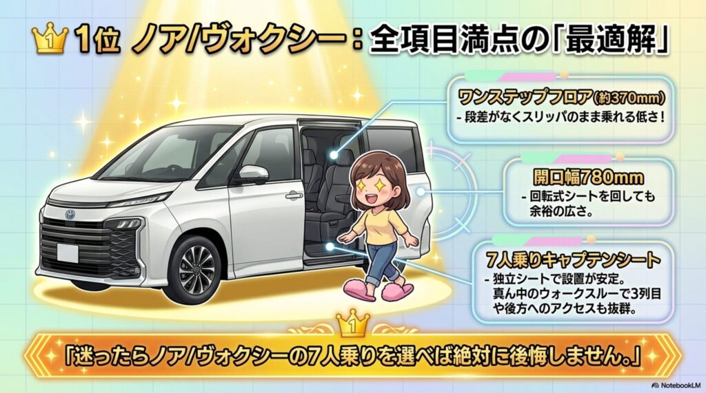 1位　ノア、ヴォクシー