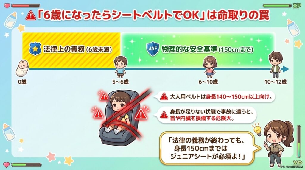 6歳以降はジュニアシートが必要