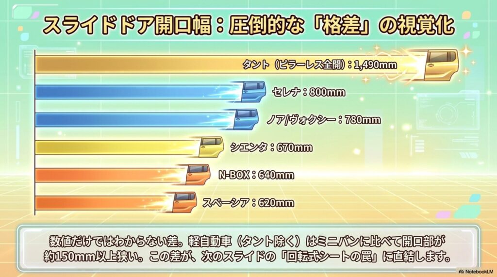 スライドドア開口幅