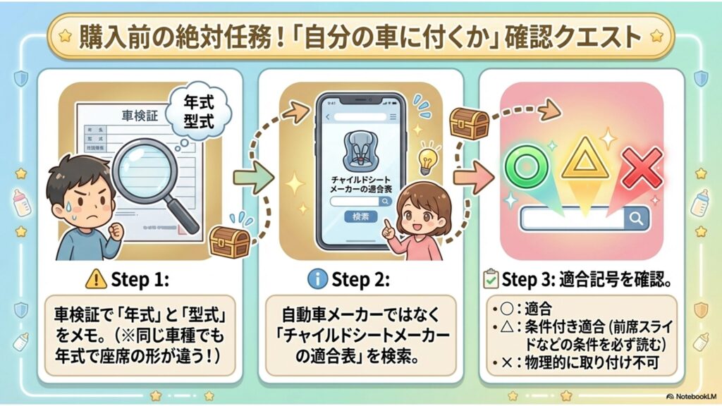 チャイルドシートの適合確認